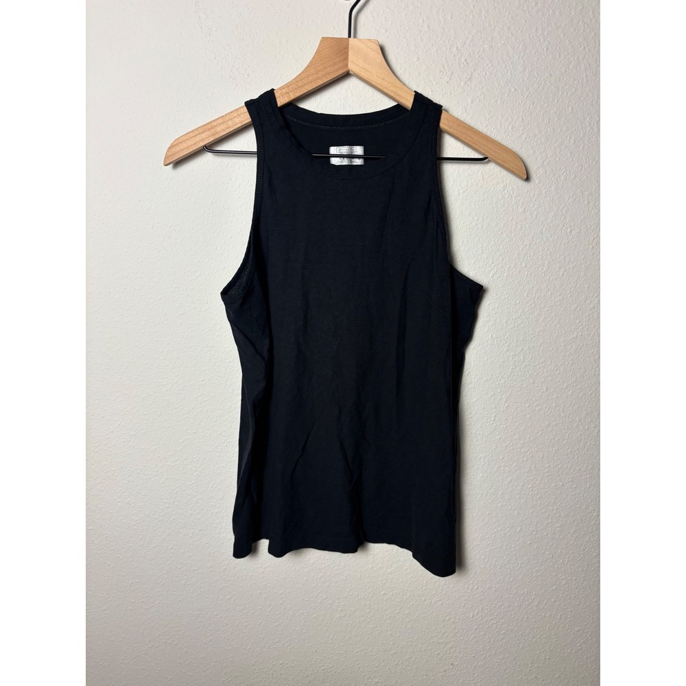 Athleta Organic Cotton High Neck Tank Top Black S 228974